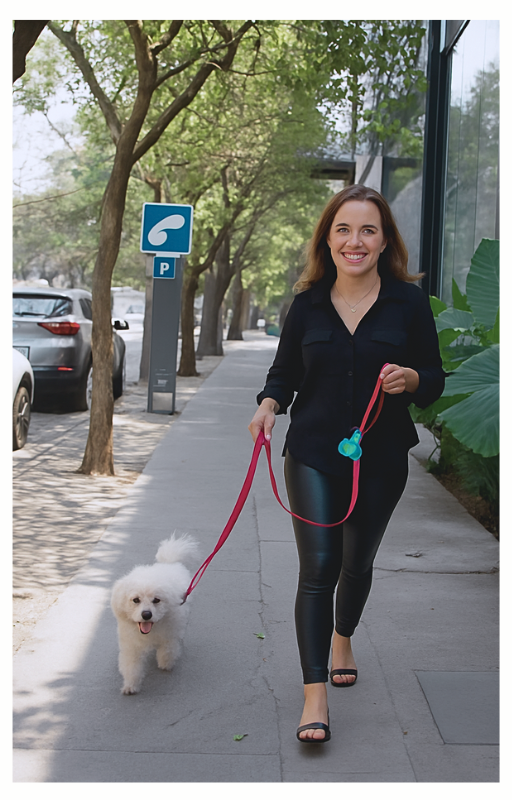 Laura Mendonça com cachorro